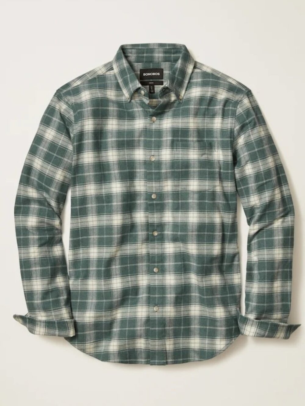 Bonobos Winter Forest Stretch Slim Plaid Flannel Shirt/12235